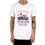 Impressão de verão em torno do pescoço de manga curta t-shirt