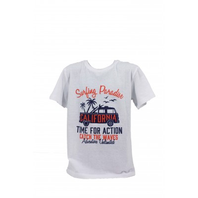 T-shirt curto curto da luva da criança do verão