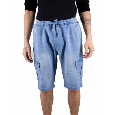 Short cargo denim uni