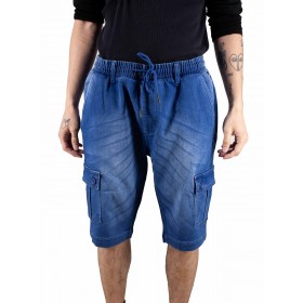 Bermudas con bolsillos de mezclilla unidos