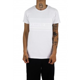T-shirt manches courtes col rond print 3D tshirt cerruti 1881 blanc