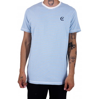 Camiseta de manga corta Cuello redondo Marinière Logotipo bordado