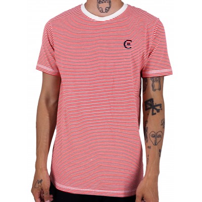 Camiseta de manga corta Cuello redondo Marinière Logotipo bordado