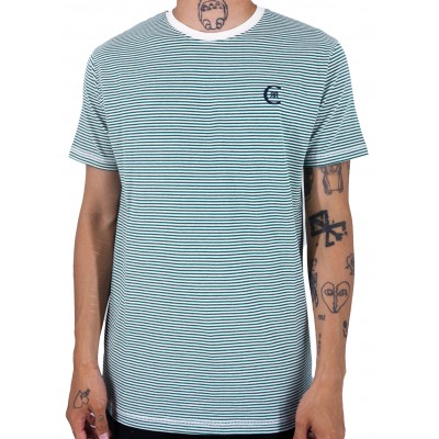 Camiseta de manga corta Cuello redondo Marinière Logotipo bordado