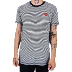 T-shirt manches courtes col rond marinière logo brodé T-shirt manches courtes col rond marinière logo brodé