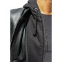 Blouson capuche style bombers en cuir d'agneau