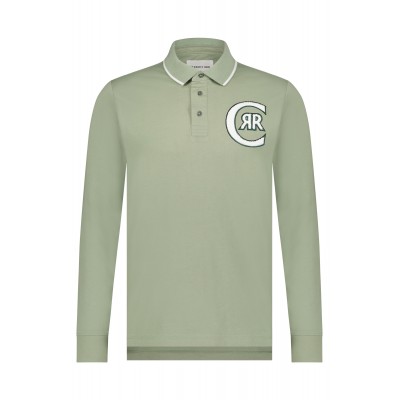 Poloshirt mit schlichten langen Ärmeln