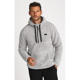 Flauschige Fleecejacke mit Kapuze mit halbem Reißverschluss Flauschige Fleecejacke mit Kapuze mit halbem Reißverschluss