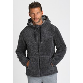 Flauschige Fleecejacke mit Reißverschluss und Kapuze Flauschige Fleecejacke mit Reißverschluss und Kapuze
