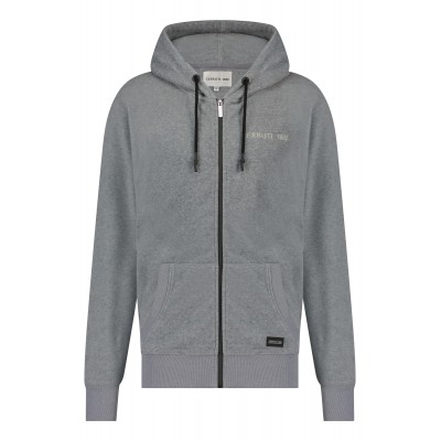 Fleece-sweatshirt mit reißverschluss mit kapuze