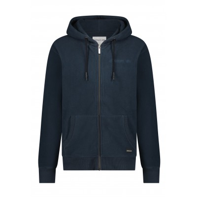 Fleece-sweatshirt mit reißverschluss mit kapuze