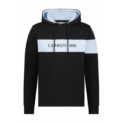 Sweat-shirt à capuche bicolore cerruti noir