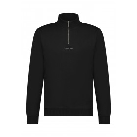 Sweat-shirt demi-zip uni pull demi zip cerruti mezzo noir