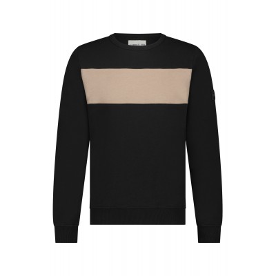 Round neck sweatshirt with tape