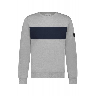 Round neck sweatshirt with tape