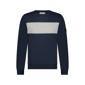 Sweat-shirt col rond avec bande sweat cerruti MONTA Bleu
