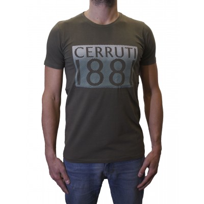 t-shirt vert caki homme Cerruti 1881