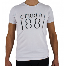 T-shirt manches courtes col rond grand logo t-shirt blanc manches courte Cerruti 1881 nouvelle collection