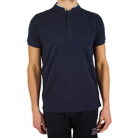 (en cours)Polo manches courtes avec logo Polo manches courte bleu marine Cerruti 1881 nouvelle collection