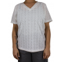 Top ajouré col V pour femme blanc