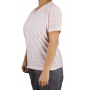 Top ajouré col V pour femme rose