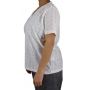 Top ajouré col V pour femme blanc