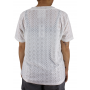 Top ajouré col V pour femme blanc