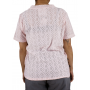 Top ajouré col V pour femme rose