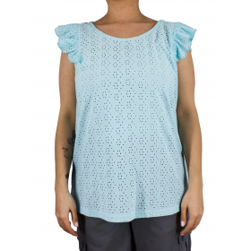 Top volant ajouré pour femme Top volant ajouré pour femme bleu
