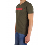 Kurzarm-T-Shirt V-Ausschnitt-Logo Relief