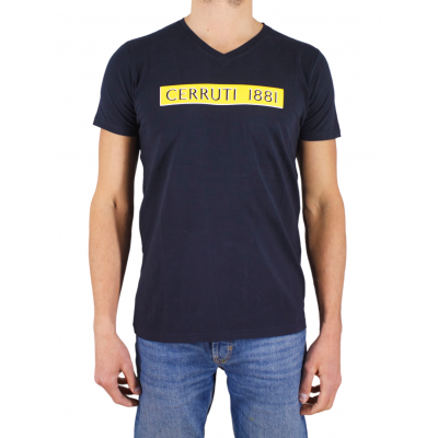Kurzarm-T-Shirt V-Ausschnitt-Logo Relief