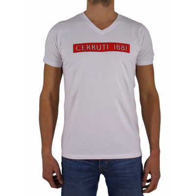 SHORT SLEEVE T-shirt V neck Logo relief