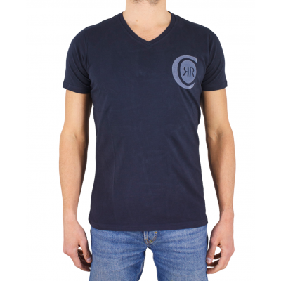 tshirt col v Gargnano cerruti navy