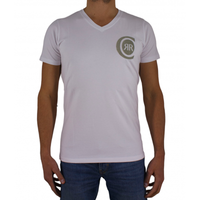 tshirt col v Gargnano cerruti blanc