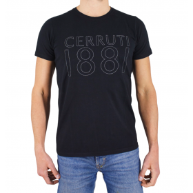 T-shirt manches courtes col rond logo brodé t shirt col v cerruti Alda noir