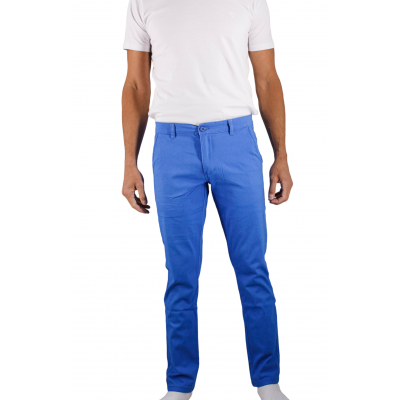 pantalon chino uni bleu indigo Homme Bill tornade