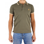 Short sleeve polo border with embroidered logo