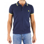 Short sleeve polo border with embroidered logo