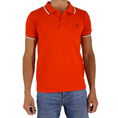 Short sleeve polo border with embroidered logo