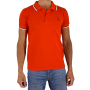 Short sleeve polo border with embroidered logo