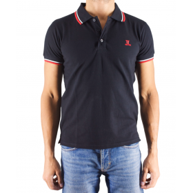 Short sleeve polo border with embroidered logo
