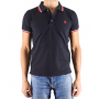 Short sleeve polo border with embroidered logo