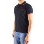 Short sleeve polo border with embroidered logo