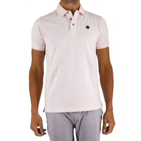 Polo manches courtes logo gomme polo rose clair cerruti