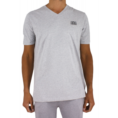 Kurzarm T-Shirt V-Ausschnitt Logo Gum