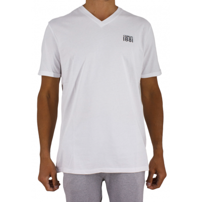 Short sleeve t-shirt V-neck logo gum