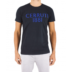T-shirt manches courtes col rond logo brodé t-shirt noir ABRUZZO CERRUTI 1881