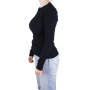 pull col rond femme noir