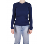 pull col rond femme bleu marine