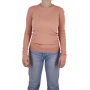 pull col rond femme rose